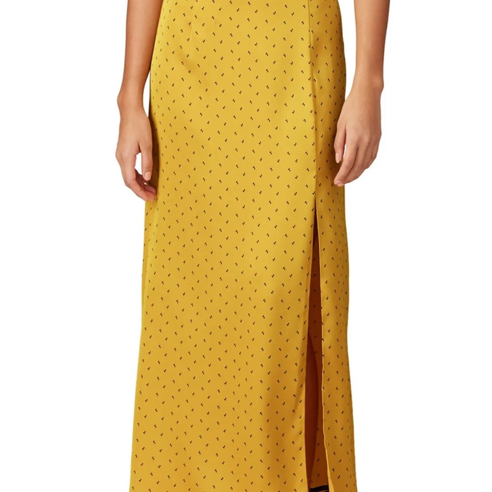 BCBGMaxAzria Yellow Maxi Pencil Skirt with Slit